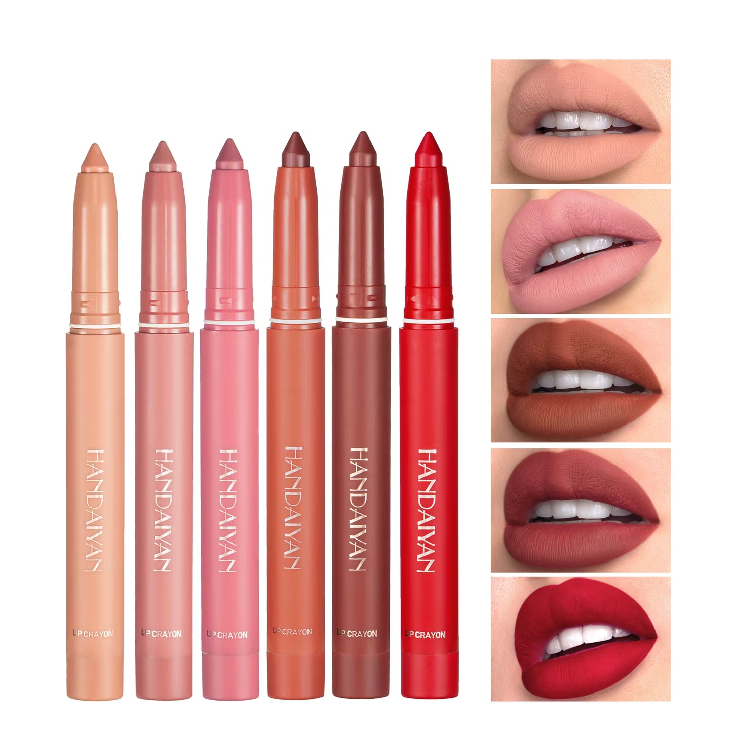 9 kleuren matte lippenstift in penvorm, nude roze matte vaste lipgloss, waterdichte, langdurige lippenstift in potloodvorm, lipliner, lipmake-up.