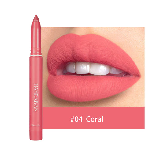 9 kleuren matte lippenstift in penvorm, nude roze matte vaste lipgloss, waterdichte, langdurige lippenstift in potloodvorm, lipliner, lipmake-up.