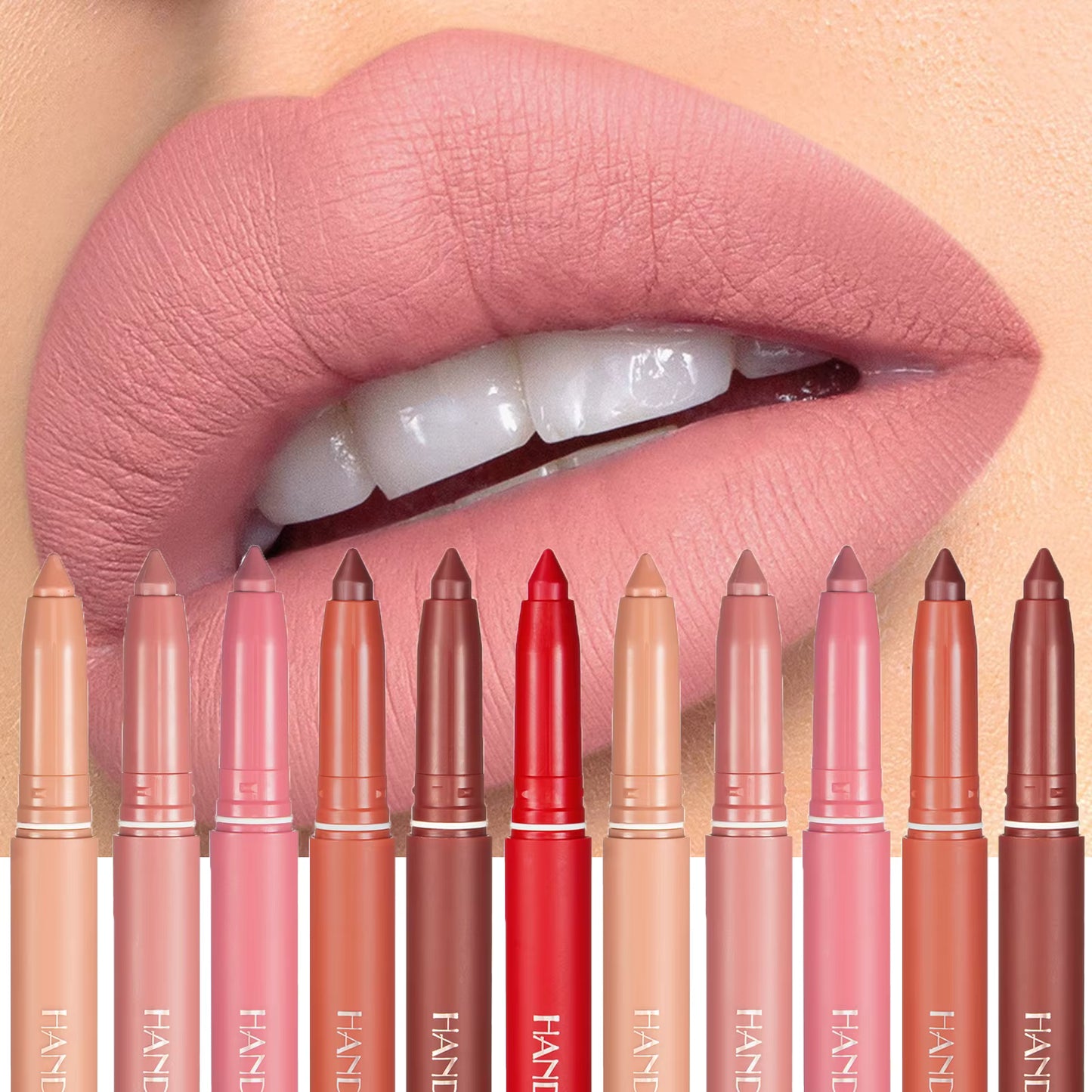 9 kleuren matte lippenstift in penvorm, nude roze matte vaste lipgloss, waterdichte, langdurige lippenstift in potloodvorm, lipliner, lipmake-up.
